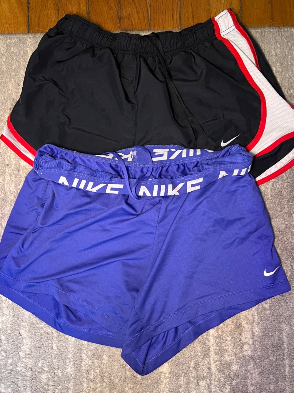 Nike Women's Black & Purple Athletic Shorts Set